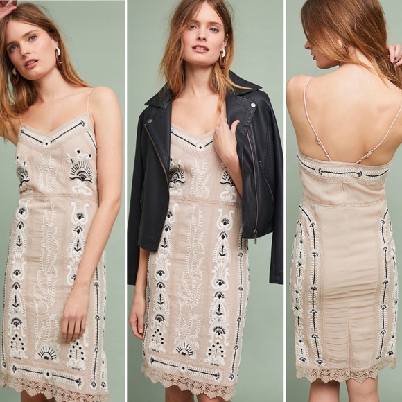 Anthropologie Dresses & Skirts - Maeve Embroidered Slip Dress Sz M
